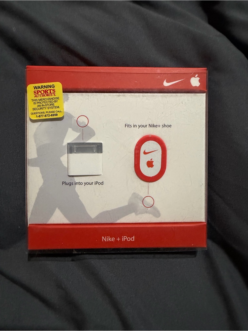 Nike + iPod Sensor in Red/Orange and White new, never unused, classic, vintage